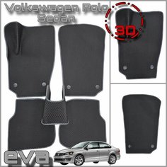 EVA(ЕВА) ЭВА коврики для Фольксваген Поло 5/Volkswagen Polo V 2009-2020г PRO Kovrik