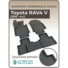 Коврики автомобильные 3D для салона Toyota RAV4 V (2019-н. в.) / Коврики в машину Тойота Рав4 / Автоковрики полиуретановые ( мягкая резина) Mile