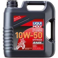 Минеральное моторное масло LIQUI MOLY Motorbike 4T Synth Offroad Race 10W-50, 4 л, 1 шт.