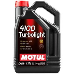 Минеральное моторное масло Motul 4100 Turbolight 10W40, 4 л, 1 шт.