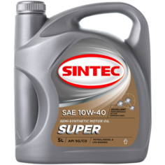 Полусинтетическое моторное масло SINTEC Super 10W-40 SAE API SG/CD, 5 л, 1 шт.