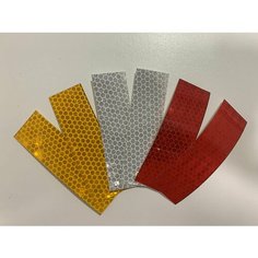 Светоотражающие наклейки в наборе из 6 шт красного, белого и желтого цвета, самокат, велосипед, коляску, светоотражатель для двери авто Magistralznak