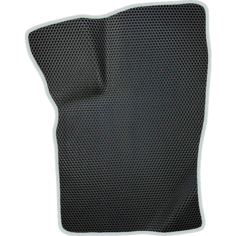 Коврик ЕВА (EVA, ЭВА) для Lada Granta (2011-н. в.) водительский / Лада Гранта / Черные соты / Серебристый кант Evaformat