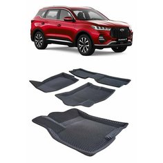 Ева коврики Xcite X-Cross 7 пресс борта 2024 -/ Ева ЭВА ромб/ цвет Черный c серой окантовкой / EVA Smart / коврики в салон автомобиля Xcite