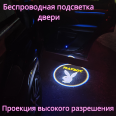 Проекция логотипа авто/Беспроводная подсветка логотипа PLAYBOY на двери/Светильник высокого разрешения с двери авто (1 шт.) Gala Premium LED