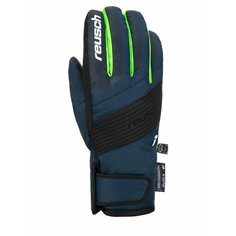 Перчатки Reusch, размер 5.5, черный, синий, зеленый