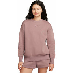 Свитшот спортивный NIKE W NSW PHNX FLC OS CREW, размер S, , розовый