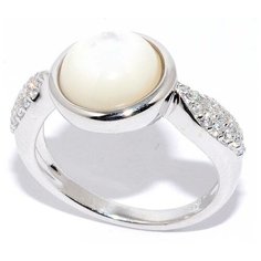 Кольцо Silver WINGS, серебро, 925 проба, фианит, перламутр, размер 18 мм.