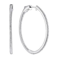 Серьги конго The Jeweller, серебро, 925 проба, родирование, фианит, размер 40 мм, , серебристый