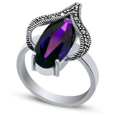 Кольцо Silver WINGS, серебро, 925 проба, фианит, марказит, размер 17.5 мм.