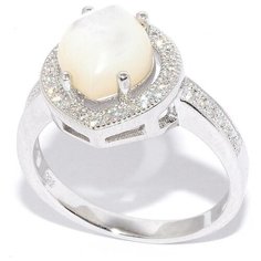 Кольцо Silver WINGS, серебро, 925 проба, фианит, перламутр, размер 16.5 мм.