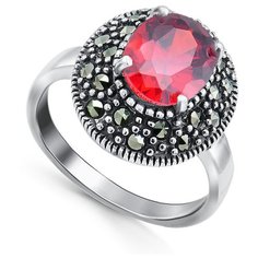 Кольцо Silver WINGS, серебро, 925 проба, фианит, марказит, размер 18 мм.,17 мм.