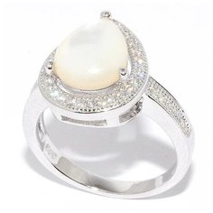 Кольцо Silver WINGS, серебро, 925 проба, фианит, перламутр, размер 16.5 мм.