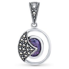 Подвеска Silver WINGS, серебро, 925 проба, марказит, фианит, серебристый, фиолетовый