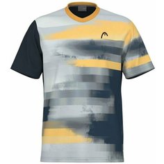 Футболка спортивная HEAD TOPSPIN T-Shirt Men, размер M, серый/оранжевый