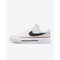 Кеды NIKE Court Legacy Lift, полнота F (EU)/ на среднюю стопу, размер 7.5 US, white/hemp/team orange/black