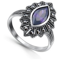 Кольцо Silver WINGS, серебро, 925 проба, фианит, марказит, размер 17.5 мм.