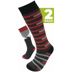 Носки Lorpen, комплект, 2 пары, размер XS, черный, красный, серый