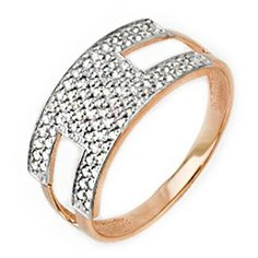 Кольцо The Jeweller, красное золото, 585 проба, фианит, размер 16.5 мм.