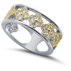 Кольцо Silver WINGS, серебро, 925 проба, фианит, размер 17 мм.