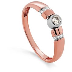 Кольцо KABAROVSKY, красное золото, 585 проба, бриллиант, размер 16.5