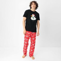 Пижама Kaftan, размер 56, красный/черный