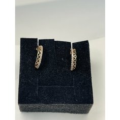 Серьги Эстет, красное золото, 585 проба, фианит, , золотистый