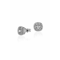 Серьги Эстет, белое золото, 750 проба, бриллиант, , серебристый