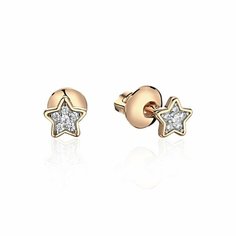 Серьги Эстет, желтое золото, 585 проба, фианит, , золотистый