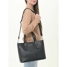 Сумка тоут Daniele Patrici, фактура гладкая, матовая, зернистая, черный