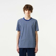 Футболка LACOSTE, размер T6, синий/белый