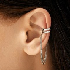 Серьги каффы Queen Fair, размер 45 мм, серебристый