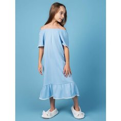 Сорочка Трикотажные сезоны, размер 158, голубой