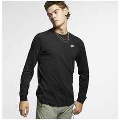 Лонгслив спортивный NIKE NSW SWEATSHIRT, размер L, , чёрный