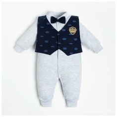 Комбинезон Крошка Я Cute, открытая стопа, размер 80-86, синий