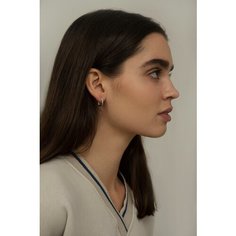 Моносерьга LU Jewel, серебро, 925 проба, родирование, размер 13 мм, длина 1.3 см, , серебристый