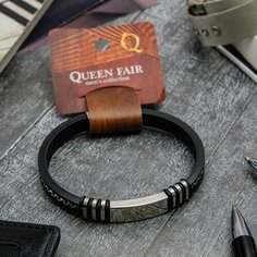 Браслет Queen Fair, металл, 1 шт., размер 23 см, размер one size, черный