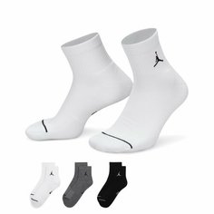 Носки NIKE Jordan Everyday Ankle Socks, комплект, 3 пары, размер L INT, белый