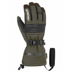 Перчатки Reusch, размер 7.5, зеленый/коричневый