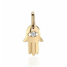 Подвеска Эстет, желтое золото, 585 проба, фианит, золотистый