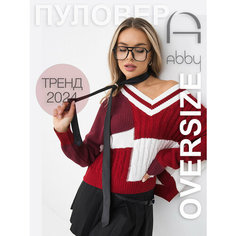 Пуловер Abby, размер ONE SIZE, , бордовый, красный, белый