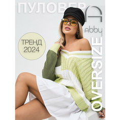 Пуловер Abby, размер ONE SIZE, , зеленый, белый, хаки