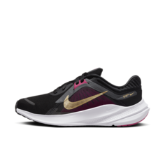 Кроссовки NIKE Quest 5, размер 7 US, black/dark smoke grey/fireberry/metallic gold
