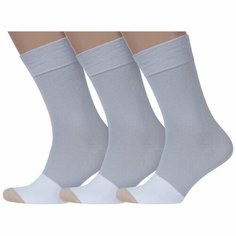 Носки , комплект, 3 пары, размер 27 (41-43), серый Msclub
