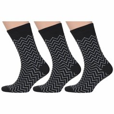 Носки , комплект, 3 пары, размер 29 (44-46), черный Msclub