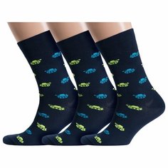 Носки , комплект, 3 пары, размер 25 (38-40), темно-синий Msclub