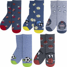 Носки RuSocks Базовая коллекция, 5 пар, размер 14-16, , разноцветный