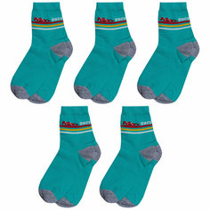 Носки RuSocks Базовая коллекция, 5 пар, размер 14-16, , бирюзовый