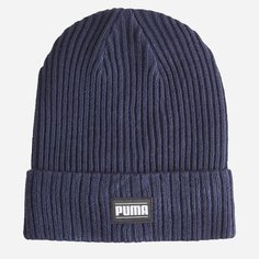 Шапка бини PUMA Ribbed Classic Cuff Beanie, размер OneSize, синий