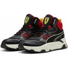 Кроссовки PUMA Ferrari Trinity Mid WTR, полнота F (EU)/ на среднюю стопу, размер 8 UK, чёрный/красный